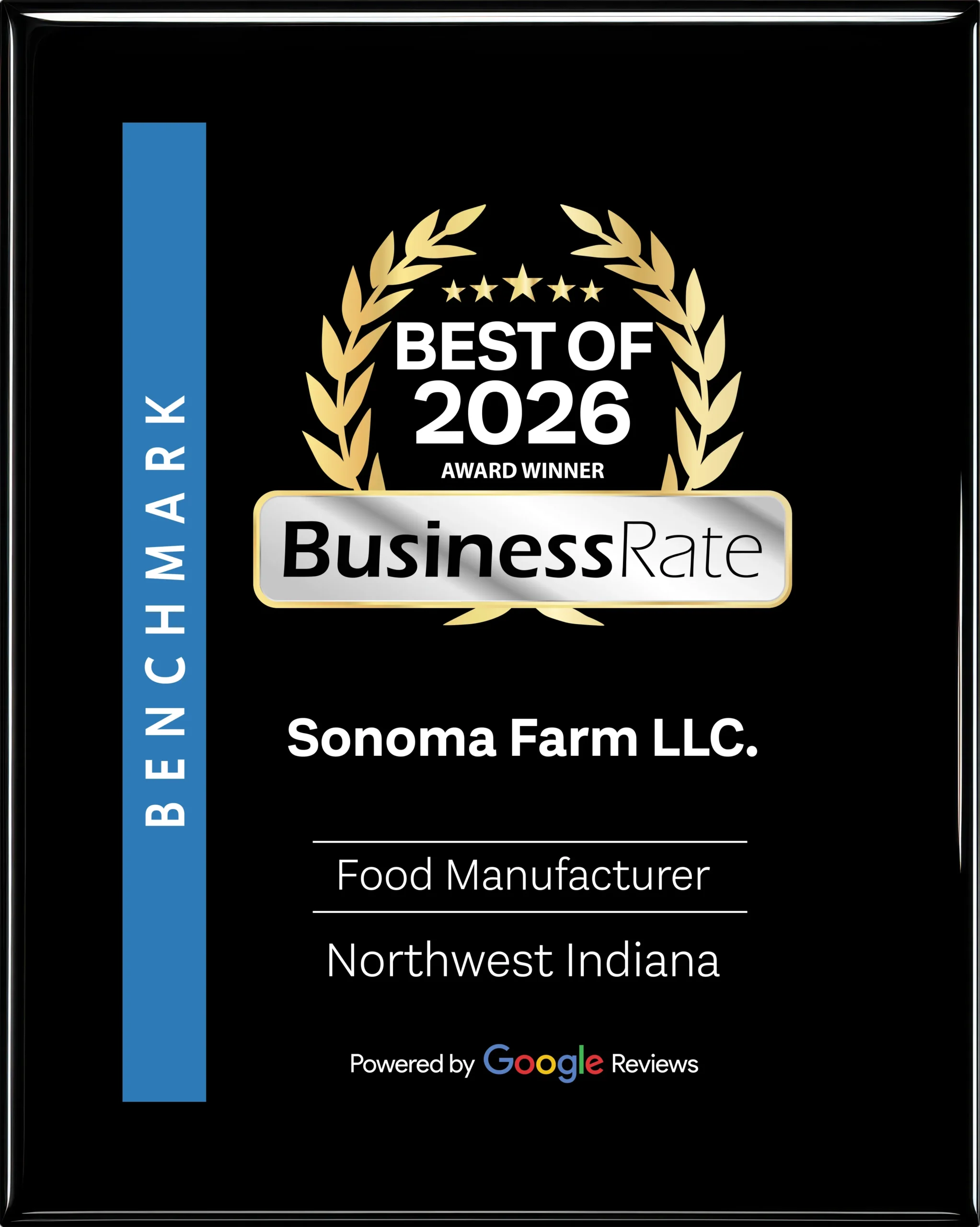 Sonoma Farm LLC BusinessRate Best of 2026 Award Winner, Food Manufacturer, Northwest Indiana